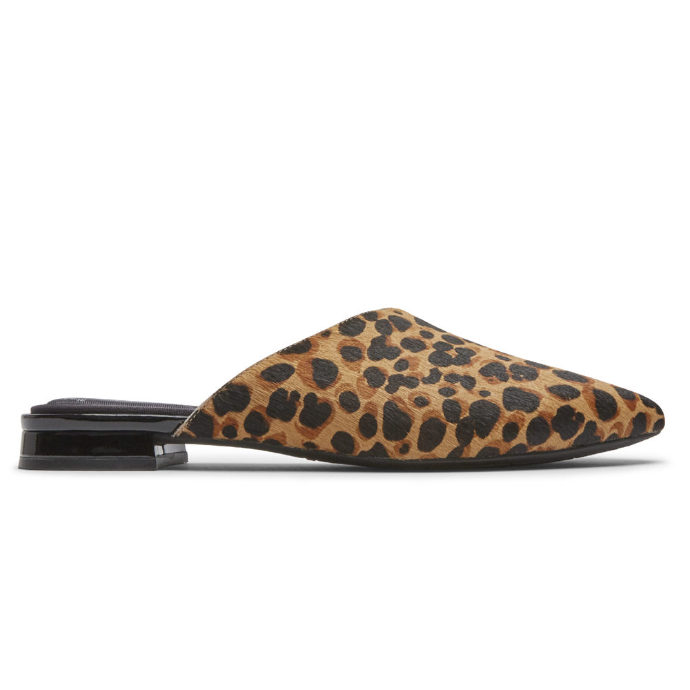 Rockport Singapore Womens Mules - Total Motion Zuly Asymmetrical Leopard - VM2684930